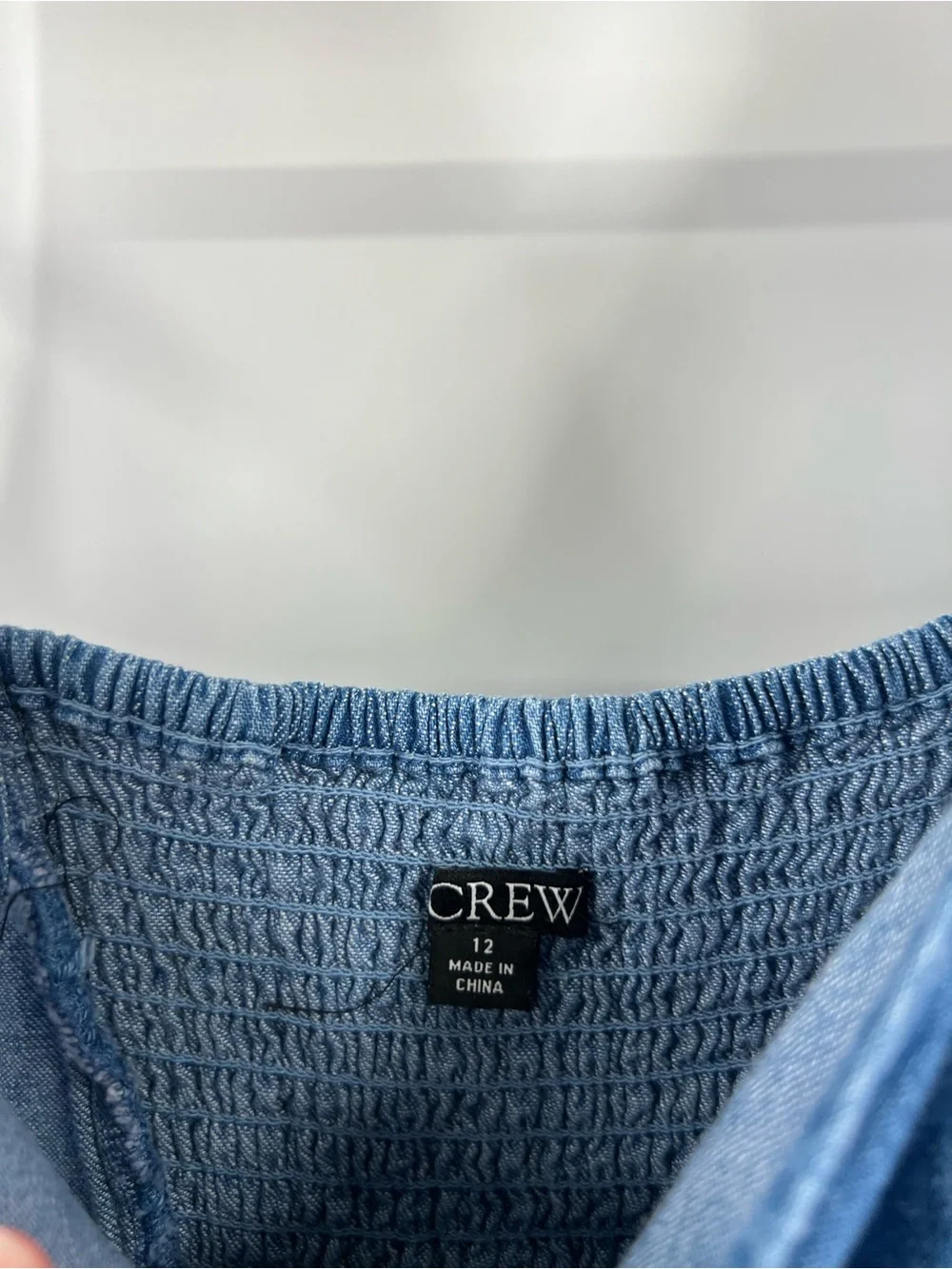 J. Crew Pleated Chambray Denim Sleeveless Square Neck Dress